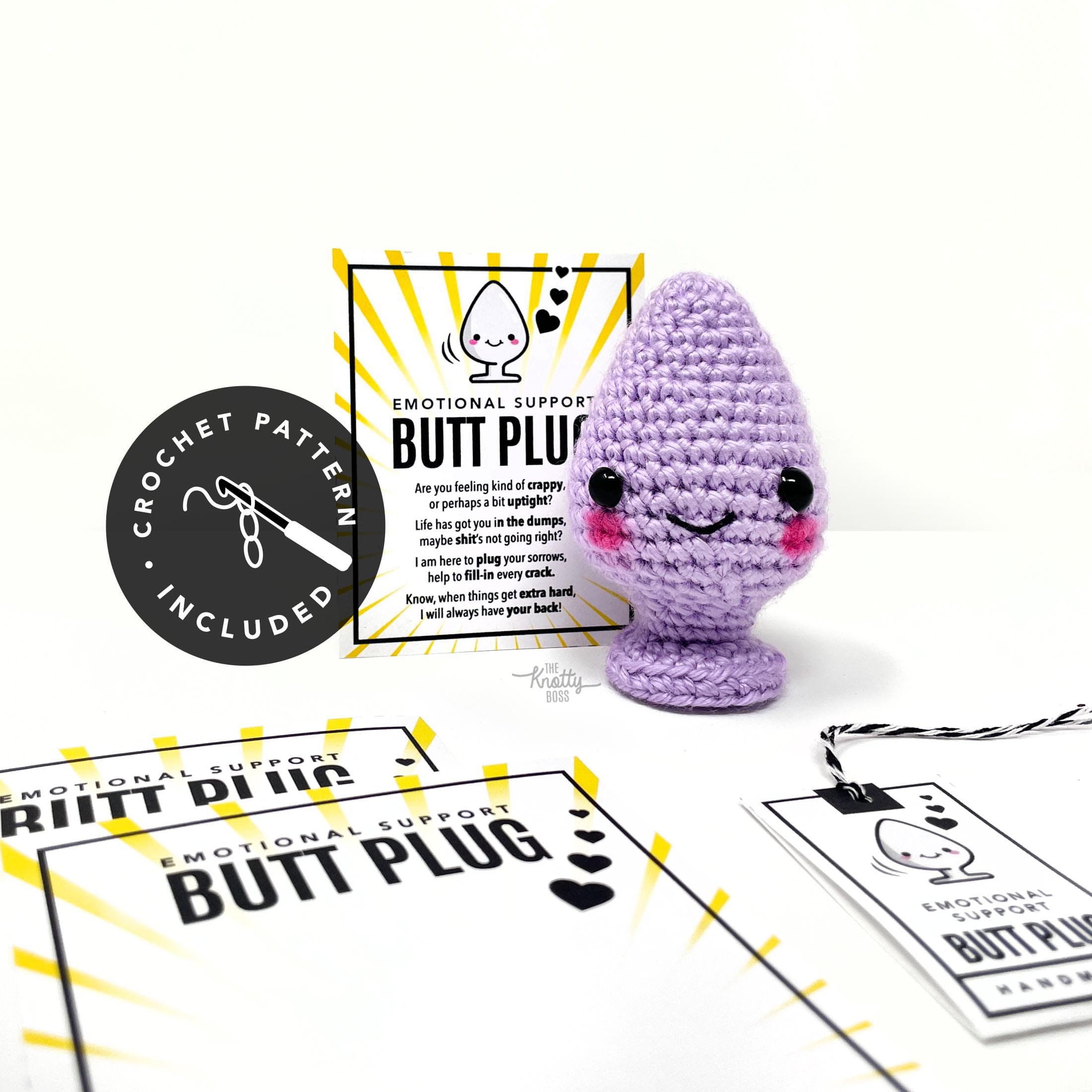 Protesting Plug Cards PRINTABLE Emotional Support Butt Plug Cards & Tags + BONUS Crochet ...