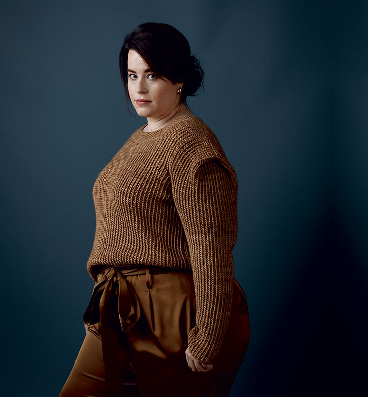 The hand knit Slade Pullover by Norah Gaughan for Vogue Knitting