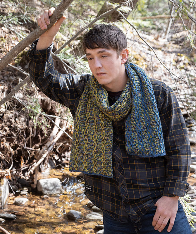 Moran Scarf Superwash merino hand knit scarf for Vogue Knitting LIVE
