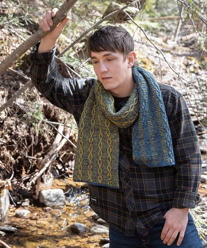 Moran Scarf Superwash merino hand knit scarf for Vogue Knitting LIVE